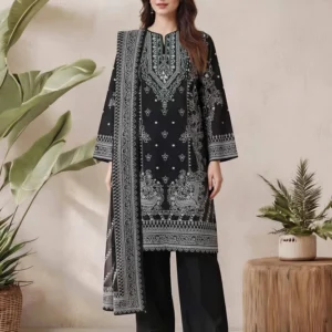 2 Piece Lawn Slub Suit (Pret)